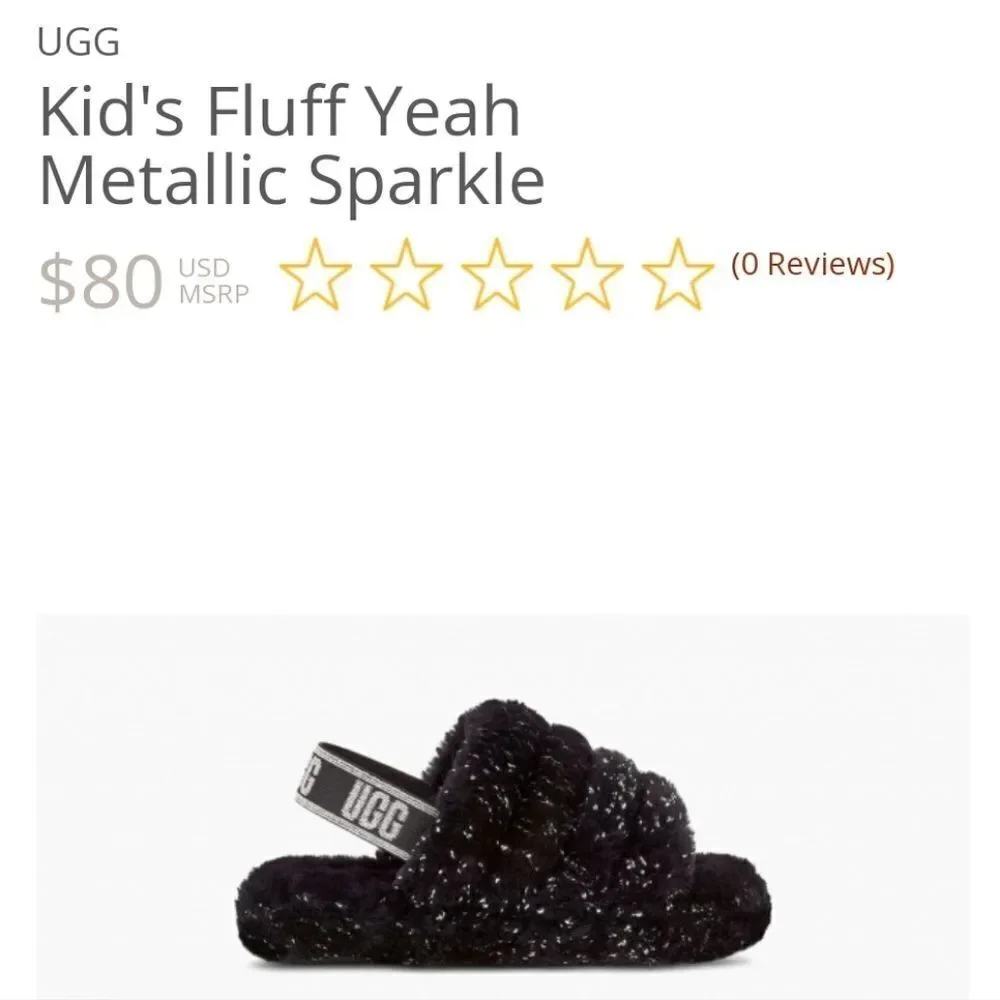 UGG Fluff Yeah Metallic Sparkle Slippers Slides
